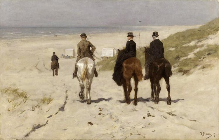 Anton mauve Riders on the Beach at Scheveningen (nn02) Germany oil painting art